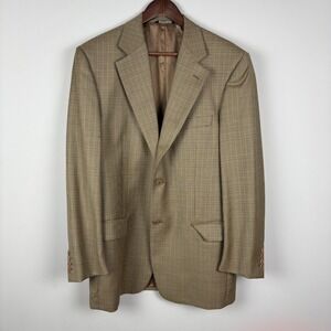 Barneys New York Sport Coat Blazer Jacket Mens 40R Brown Houndstooth Wool Italy